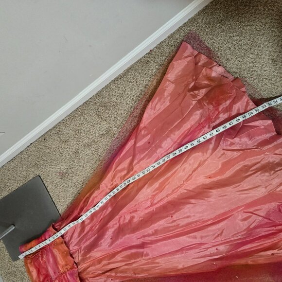 3/4 (fits modern 00) Customized Y2K Vintage De Laru Pink/Orange Tulle Gown Dress - Picture 7 of 7